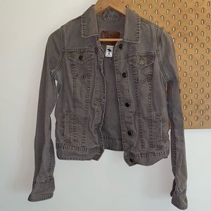 Abercrombie & Fitch Olive Green/Gray Denim Jacket